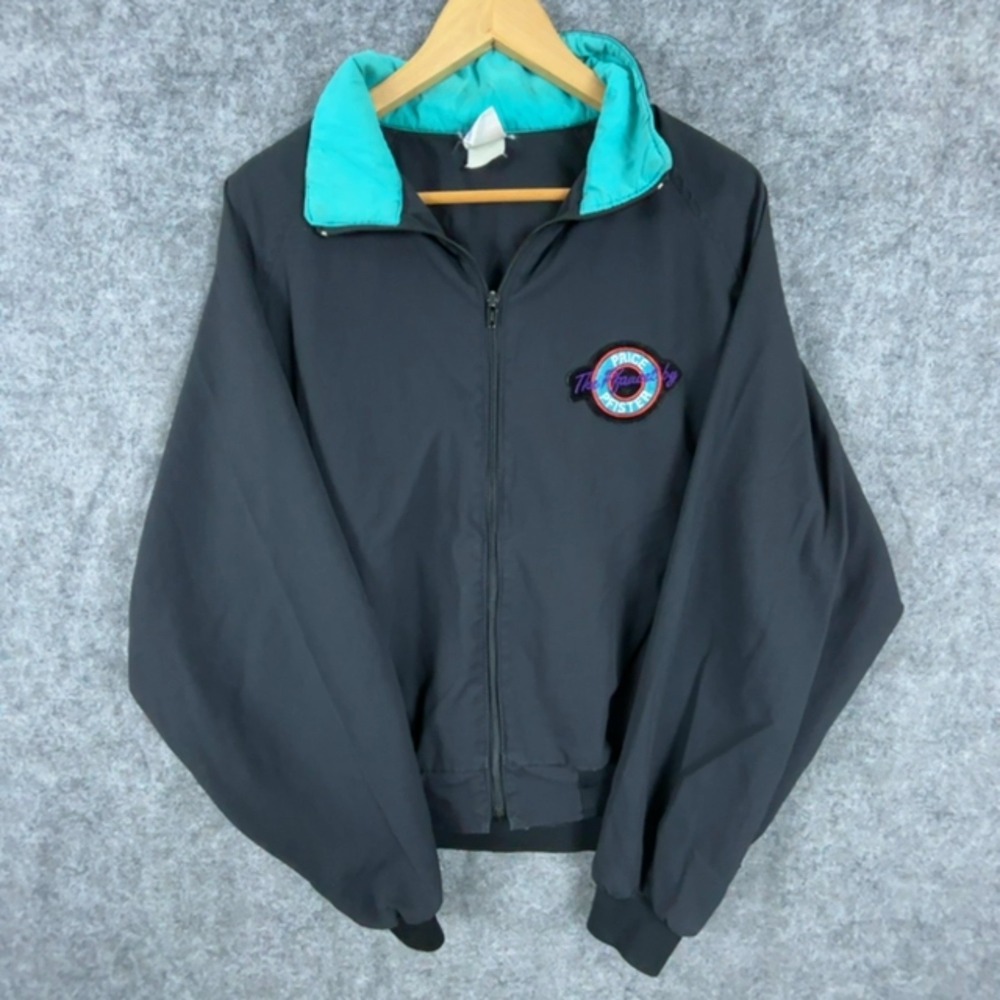 Swingster Windbreaker Jacket Mens XL Black Vintage 90s Pfister Patch Lightweight